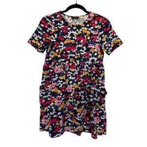 Joules Liddie Jersey Dress in Blue Floral, 11-12Y